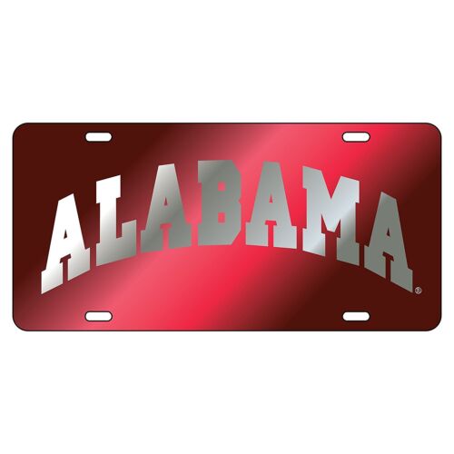 UNIVERSITY OF ALABAMA Crimson Tide Mirrored License Plate Car Tag 