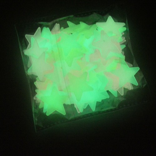 Home Room Decor 100pcs Luminous Glow In The Dark Stars Fluorescent Wall Sticker