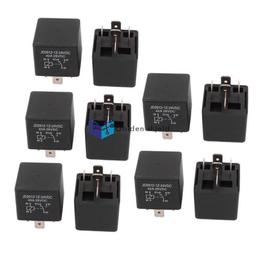 10Pcs JD2912 5 Pins SPDT Vehicle Car Security Power Relay DC 24V Coil 40A 