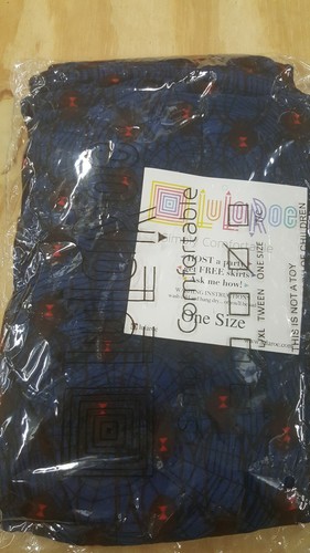 Lularoe OS Halloween Leggings Dark Blue w// BLACK WIDOW SPIDERS NEW FAST SHIPPING