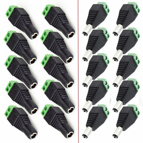 20×DC Stecker Buchse Steckverbinder Adapters 2.1×5.5mm 12v Stromanschluss