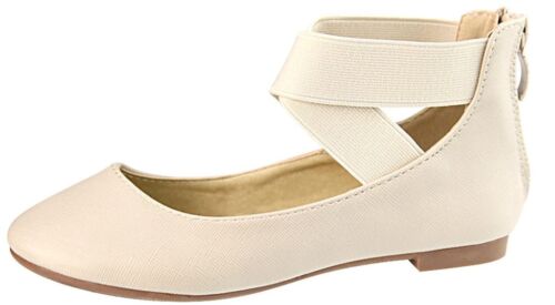 New Womens Criss Cross Mary Jane Stretch Ankle Strap Ballerina Ballet Flat Shoes