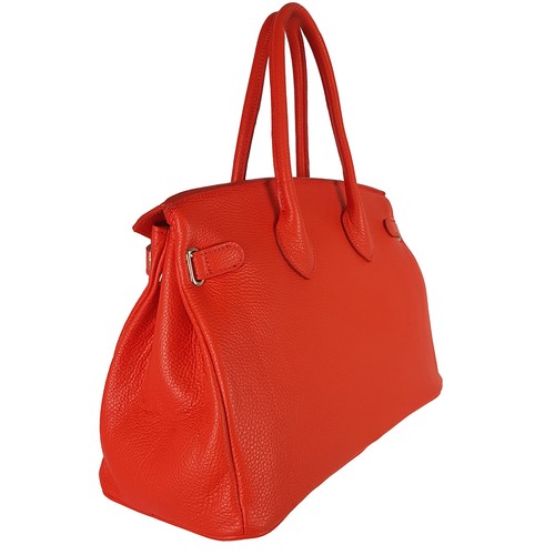 Fabriqué en Italie Sac en cuir véritable haute qualité FG Maria Birk corail