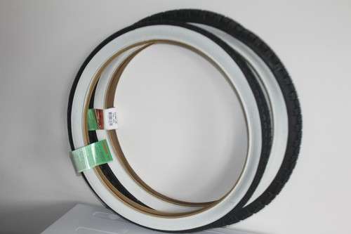Bike Dragster Tyres Bicycle White Wall Front 20x1.75 Rear 20 x 2.125 Vintage