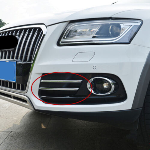 Car Front Fog Lamp Decorative Cover Trim Chrome ABS Strips For Audi Q5 2013-2015