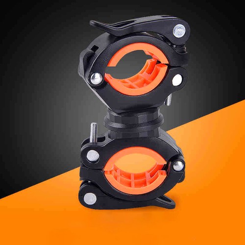 Bicycle Front Light Torch Clip Bracket 360° Rotation Flashlight Holder New