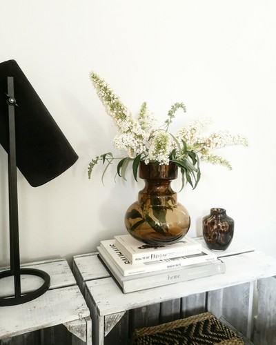Glas Vase Braun Madam Stoltz Boho Bohemian 23cm Hübsch Bloomingville Skandi