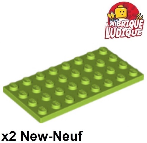 2x Plaque Plate 4x8 8x4 vert citron//lime 3035 NEUF Lego