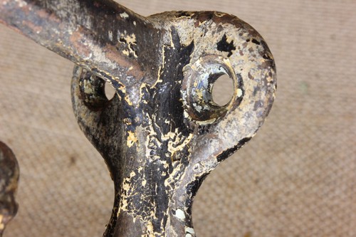 Coat hook old school farmhouse texture 3” vintage 1880’s rustic iron heavy duty