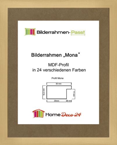 Mona 22 x 44 cm Bilderrahmen Homedeco 24 Holzwerkstoff Wahl Farbe Verglasung 