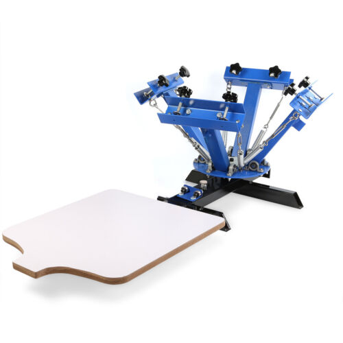 4 Color 1 Station Silk Screen Printing Press Right-angle Press Printer Economy