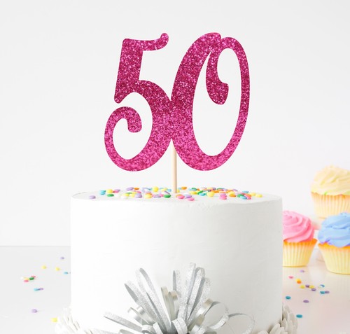 5/" Number Glitter Cake Topper Birthday 18th 21st 30th 40th 50th 60th 70th 80th