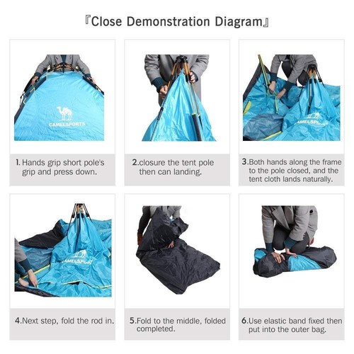 Waterproof Camping Tent Automatic Hydraulic Dome Canopy Hiking 3 Person new