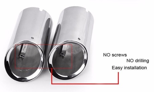 2Pcs Set Muffler Exhaust Tail Pipe Tip Chrome For BMW E90 E92 325 3 Series 06-10