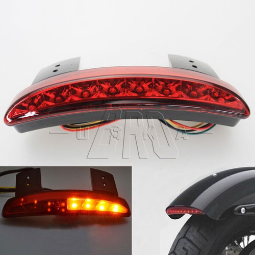 Red Chopped Fender Edge LED Turn Signal Tail Light For Harley Sportster 883 1200