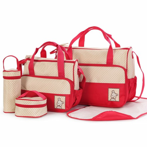 Baby trendy boys girls nappy diaper changing bag 5 piece set NEW mummy shoulder