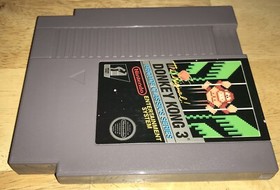 DONKEY KONG 3 NES Arcade Game 5-Screw CART w/SLEEVE! TESTED! Nintendo 1986 NICE!