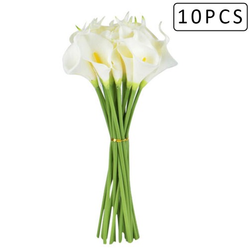 10PCS Artificial Calla Lily Flowers Single Long Stem Bouquet Real Touch Flower