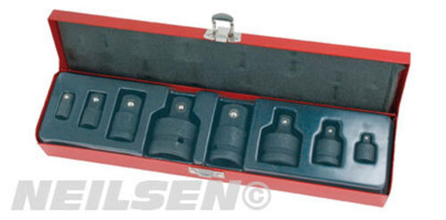 Reducer Set with Case 1//4/" 3//8/" 1//2/" 3//4/" 1/" 8 Piece Impact Socket Adaptor