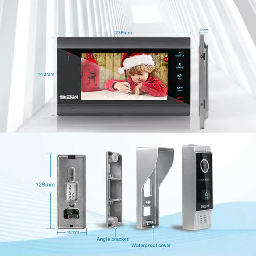 TMEZON 1080P Wlan video Türsprechanlage Kit 7/" IP Monitor HD Türklingel Kamera