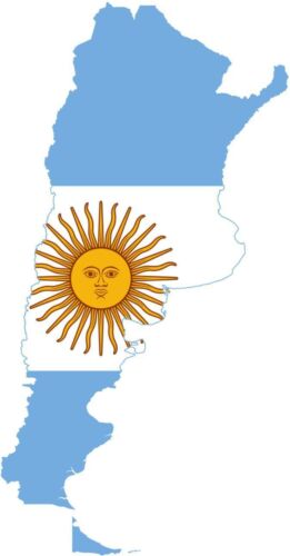 Argentina Outline Map Flag  Decals Stickers Full Color//Weather Proof 2 PCS