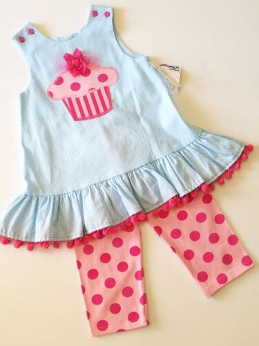 NWT Bailey Boys CUPCAKE 2pc Set Pink Polka Dots PARTY B-DAY Size 4T Boutique