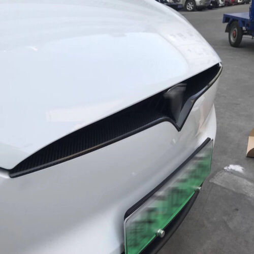Real Carbon Fiber Front Central Grille Cover Trims Molding For Tesla Model X 