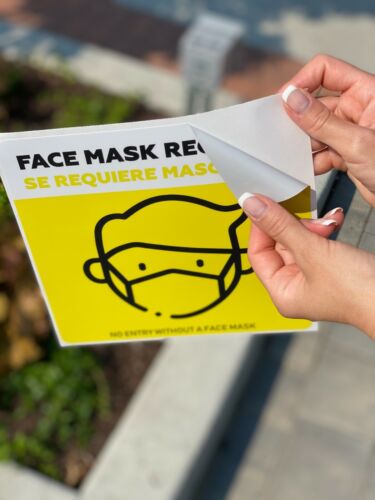 Social Distancing Floor Sign for Carpet 5 Pack Face Mask Required stickers  