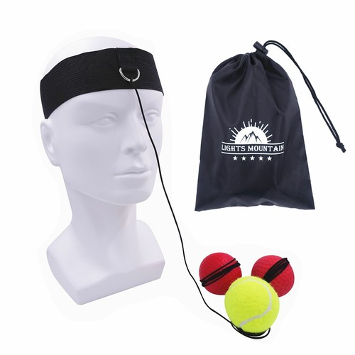 Boxing Reflex Ball Adjustable Headband Punching Speed Reaction Agility Ball Set