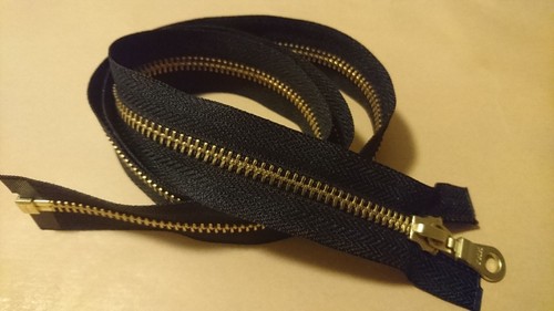 YKK Reißverschluss Schwarz teilbar 60,65,70,75,80,85,90 cm 6 mm Goldgelb