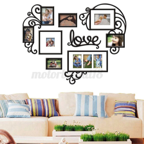 3D Heart Photo Frame Acrylic Wall Sticker Collage Picture Wedding Art Home Decor