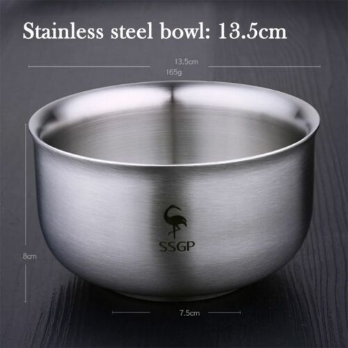 Food Container Stainless Steel Bowl Anti Scalding Rice Salad Noodles Soup Metal