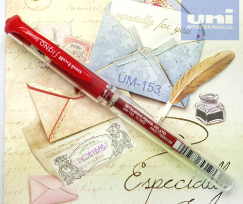2 pcs Uni-Ball UM-153 1.0mm Broad gel pen WHITE ink GREAT for coloured paper 