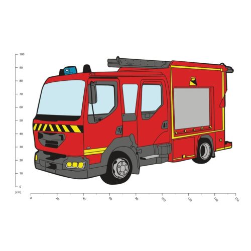 Red Fire Engine Emergency Vehicle Wall Sticker WS-46958