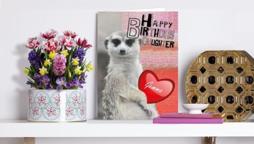 Mum/Dad/Daughter/Wife/Girlfriend/Sister Birthday Card Personalised Meerkat 