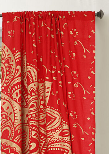 Curtain Mandala Curtains Bohemian Decor Ombre Red Gold Indian Panel Room Divider 