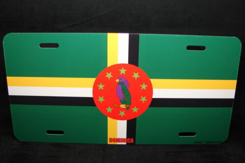 DOMINICA FLAG METAL NOVELTY LICENSE PLATE TAG FOR CARS 