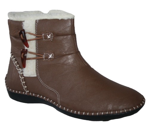 LADIES DR KELLER BROWN ANKLE BOOT WITH INSIDE ZIP TOGGLE DETAIL SIZE UK 4 X 8/'s