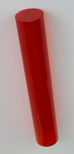 1 3//4” DIAMETER CLEAR RED ACRYLIC PLEXIGLASS LUCITE ROD 6” INCH 5 7//8/" LONG