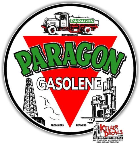 8" PARAGON GAS GASOLINE GASOLENE MOTOR OIL LUBSTER OIL CAN DECAL 