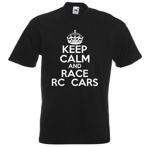 KEEP CALM AND RACE RC CARS Mens Joke Funny radio control model T Shirt Tee Top