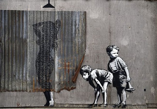 120cm Huge Size Canvas Street Art Graffiti Print painting Banksy stencil shower