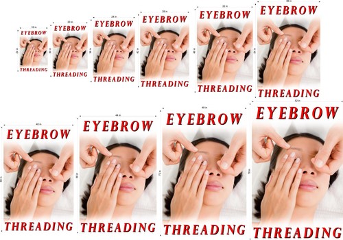 Eyebrows XVI Threading Perforated 70//30 See Through Window Vinyl Salon Vertical