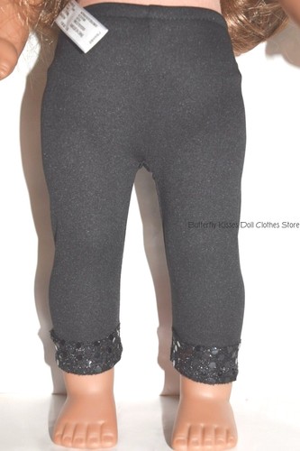 Black Sequin Leggings 18 in Doll Clothes Fits American Girl Dolls