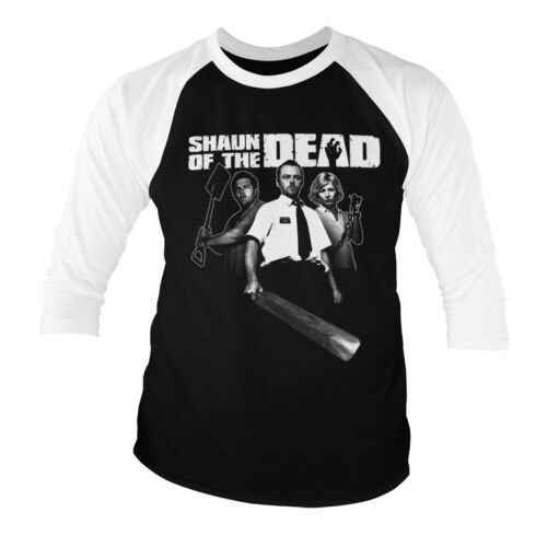 Licence Officielle Shaun of the Dead 3//4 Manche T-shirt De Baseball S-XXL tailles