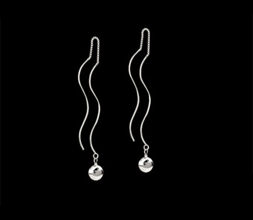 925 Sterling Silver Rhodium-plated Laser-cut University of Mississippi Dangle Ball Earrings 