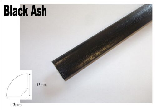 900mm PVC Black ash Corner quadrant finishing trim bead 13mm length 300mm 