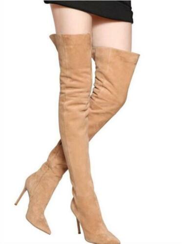 Details about   Women's Stiletto Over Knee Thigh High Heel Suede Party Pointed Toe Boots Shoes 