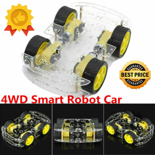 4WD Smart DC Motor Robot Car Chassis Battery Box Kit Speed Encoder 