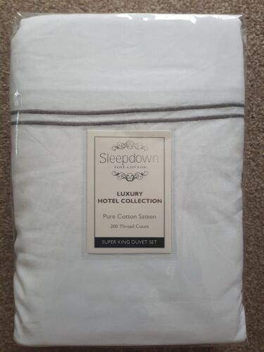 SEE DESCRIPTION White Superking Duvet Set 100% Egyptian Cotton 200TC OFFER 